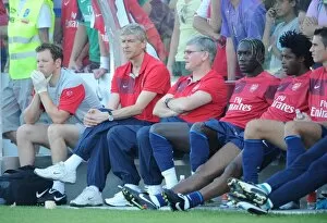 SC Columbia v Arsenal 2009-10 Collection: Arsenal manager Arsene Wenger with assistant manager