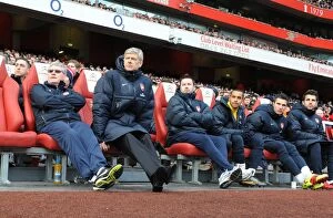 Images Dated 30th January 2011: Arsenal manager Arsene Wenger with assistant manager Pat Rice. Arsenal 2