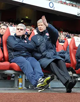 Arsenal manager Arsene Wenger with assistant manager Pat Rice. Arsenal 2