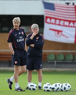 Arsenal manager Arsene Wenger with assistant Pat Rice. Arsenal Training Camp