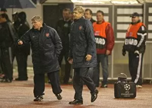 Slavia Prague v Arsenal 2007-8 Gallery: Arsenal manager Arsene Wenger and assistant Pat Rice