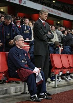 Arsenal manager Arsene Wenger and assistant Pat Rice