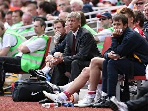 Images Dated 16th August 2008: Arsenal manager Arsene Wenger on the bench during the match
