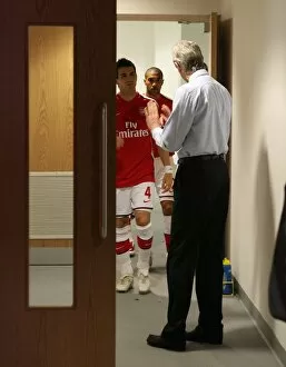 Images Dated 4th April 2009: Arsenal manager Arsene Wenger and captain Cesc Fabregas