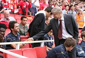 Images Dated 3rd August 2008: Arsenal manager Arsene Wenger with Cesc Fabregas