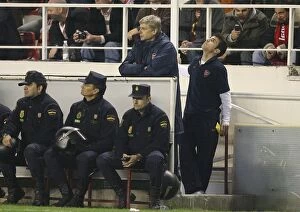 Seville v Arsenal 2007-8 Gallery: Arsenal manager Arsene Wenger and Cesc Fabregas