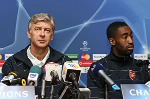 Arsenal manager Arsene Wenger and defender Johan Djourou