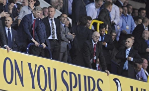 Arsenal manager Arsene Wenger in the directors box during the match. Tottenham Hotspur 1 Arsenal manager Arsene Wenger in the directors box during the match. Tottenham Hotspur 1