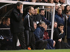 Fulham v Arsenal 2007-8 Gallery: Arsenal manager Arsene Wenger and Fulham manager Roy Hodgson