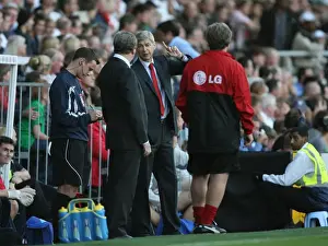 Fulham V Arsenal 2009-10 Prints: Arsenal manager Arsene Wenger and Fulham manager Roy Hodgson