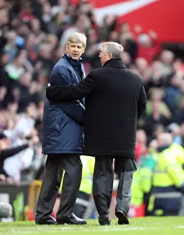Arsenal manager Arsene Wenger with Manchester United manager Alex Ferguson after the match