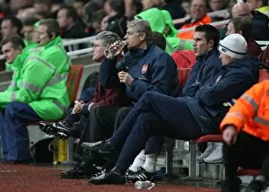 Images Dated 17th March 2008: Arsenal manager Arsene Wenger during the match