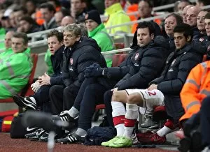 Images Dated 16th February 2009: Arsenal manager Arsene Wenger with physio Colin Lewin