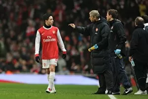 Images Dated 5th January 2011: Arsenal manager Arsene Wenger talks with Samir Nasri. Arsenal 0: 0 Manchester City