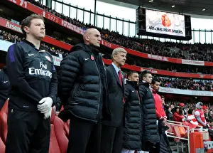 Arsenal V Fulham 2012-13 Prints: Arsenal Manager Arsene Wenger and Team Before Arsenal v Fulham, Premier League 2012-13