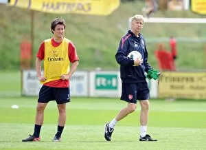 Images Dated 26th July 2010: Arsenal manager Arsene Wenger with Tomas Rosicky. Arsenal Training Camp
