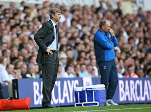Arsenal manager Arsene Wenger and Tottenham manager Martin Jol during the match