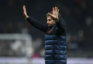 Tottenham Hotspur Women V Arsenal Women 2019-20 Prints: Arsenal Manager Joe Montemurro Celebrates with Fans after Tottenham Clash in FA WSL