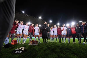 Images Dated 23rd November 2023: Arsenal Manager Jonas Eidevall Rallies Team After FA Women's Continental Tyres League Cup Match vs