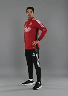 Arsenal Photocall 2021-22 Prints: Arsenal Manager Mikel Arteta at 2021-22 First Team Photocall