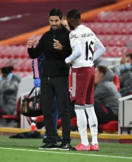 Liverpool V Arsenal - Carabao Cup 2020-21 Prints: Arsenal Manager Mikel Arteta at Anfield: Carabao Cup Match Against Liverpool, 2020-21