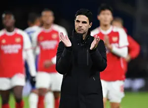Arsenal Manager Mikel Arteta Applauding Fans After Chelsea Showdown in Premier League, 2023-24