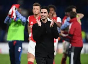 Arsenal Manager Mikel Arteta Applauding Fans After Chelsea vs Arsenal Premier League Match, London 2022