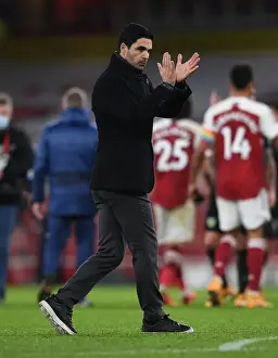 Arsenal Manager Mikel Arteta Celebrates with Fans after Arsenal's Victory over Burnley (December 2020)