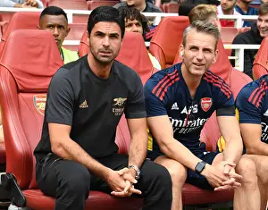 Arsenal Manager Mikel Arteta and Coach Albert Stuivenberg Before Arsenal vs Sevilla - Emirates Cup 2022