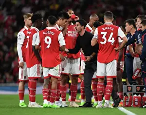 Arsenal Manager Mikel Arteta Rallies Team During Arsenal v Aston Villa Premier League Clash, 2022-23