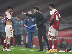 Arsenal Manager Mikel Arteta Speaks with Dani Ceballos Amidst Empty Emirates Stadium - Arsenal v Aston Villa, 2020-21 Premier League