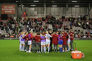 Manchester United Women V Arsenal Women 2023-24 Prints: Arsenal and Manchester United Huddle Up: Barclays Women's Super League Clash