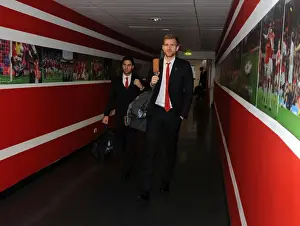 Arsenal V Marseille 2013-14 Prints: Arsenal: Mertesacker and Arteta Head to Emirates Stadium for Champions League Clash against Marseille