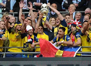Arsenal V Aston Villa - FA Cup Final 2015 Prints: Arsenal: Mikel Arteta and Per Mertesacker Celebrate FA Cup Victory