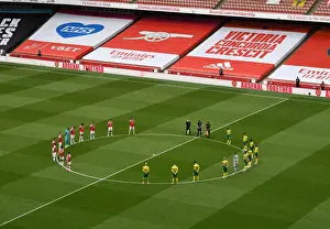 Arsenal V Norwich City 2019-20 Prints: Arsenal and Norwich Players Honor Fallen Fans with a Minute's Silence before Premier League Match (2019-20)