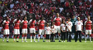Arsenal V Chelsea - FA Community Shield 2017-18 Prints: Arsenal Observes Minutes Silence Before FA Community Shield Clash Against Chelsea
