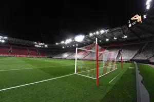 Olympiacos V Arsenal 2020-21 Prints: Arsenal at Olympiacos: Europa League Clash in Empty Karaiskakis Stadium Amidst Pandemic