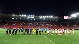 Olympiacos U19 V Arsenal U19 - NextGen 2012:13 Prints: Arsenal and Olympiacos Face Off in NextGen Series: Pre-Match Line-Up at Karaiskakis Stadium