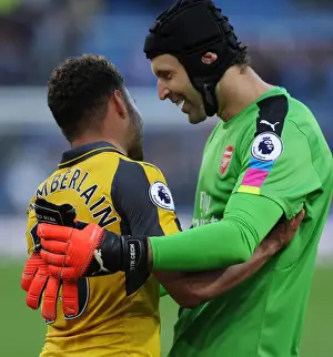Burnley V Arsenal 2016-17 Prints: Arsenal: Oxlade-Chamberlain and Cech Celebrate Burnley Victory