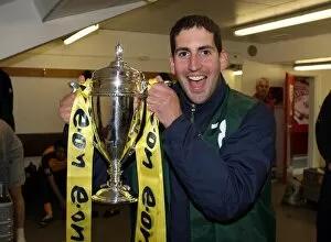 Images Dated 26th May 2009: Arsenal photographer David Price with the FA Youth Cup Trophy