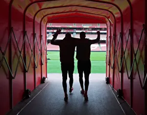 Arsenal Players Aaron Ramsdale and Rob Holding Before Arsenal vs Crystal Palace (2021-22)