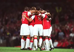 Arsenal V FC Porto Prints: The Arsenal players celebrate the 2nd goal scored by Alex Hleb