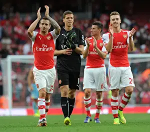 Arsenal V Crystal Palace 2014/15 Prints: Arsenal Players Celebrate with Fans after Victory over Crystal Palace, 2014/15 Season