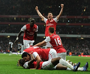 Arsenal Players Celebrate Second Goal vs. Newcastle United, Premier League 2011-12