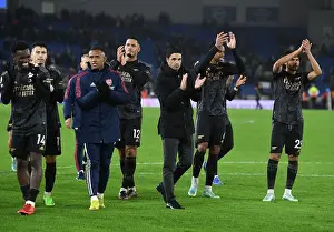 Arsenal Players Celebrate Victory Against Brighton & Hove Albion in Premier League