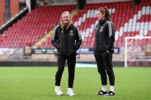 Tottenham Hotspur Women V Arsenal Women 2022-23 Prints: Arsenal Players Checking the Pitch Before Tottenham Women vs Arsenal Women FA WSL Match
