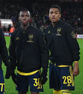 AFC Bournemouth V Arsenal - FA Cup 4th Rd 2020 Prints: Arsenal Players Eddie Nketiah and Joe Willock Before FA Cup Clash vs AFC Bournemouth