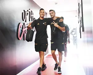 Arsenal Players Gabriel Martinelli and Fabio Vieira Before AFC Bournemouth Match, 2022-23 Premier League