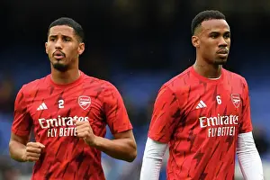 Arsenal Players Gabriel and Saliba Prepare for Everton Clash in Premier League (2023-24)