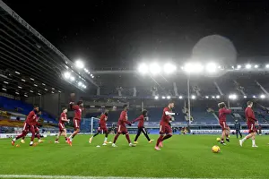 Arsenal Players Gear Up for Everton Showdown: Premier League Warm-Up at Goodison Park (December 2020)